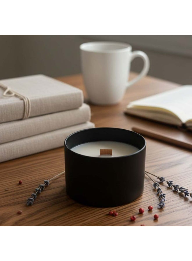 Inches Home Ash black candle jar – vanilla - Image 1